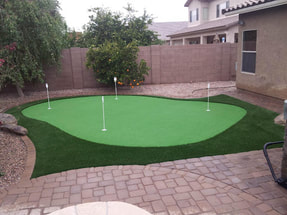artificial grass installed at a backyard